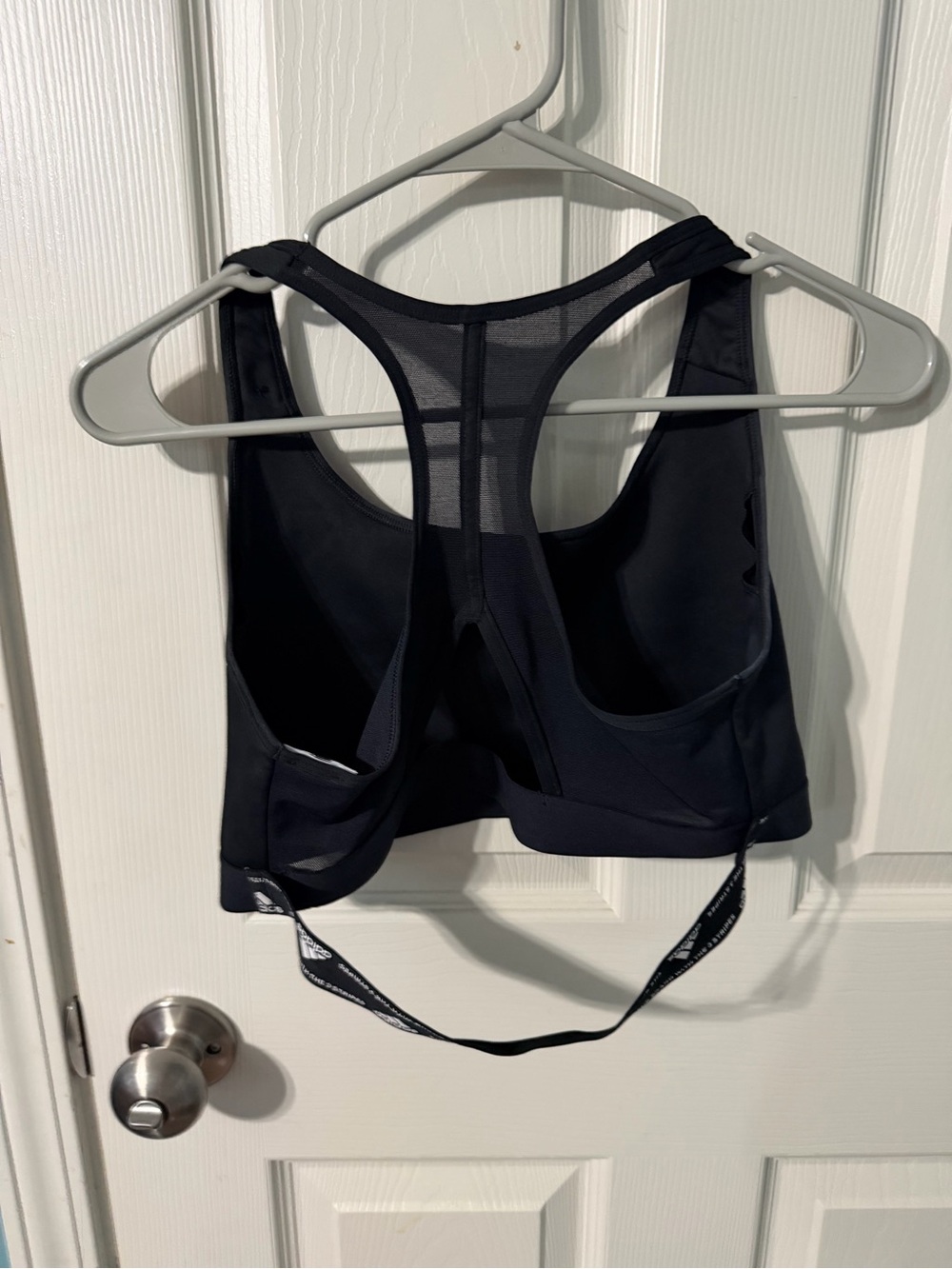 Women's Black Racerback Sports Bra Adidas.